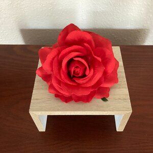 Hairclip Red Rose 4in diameter